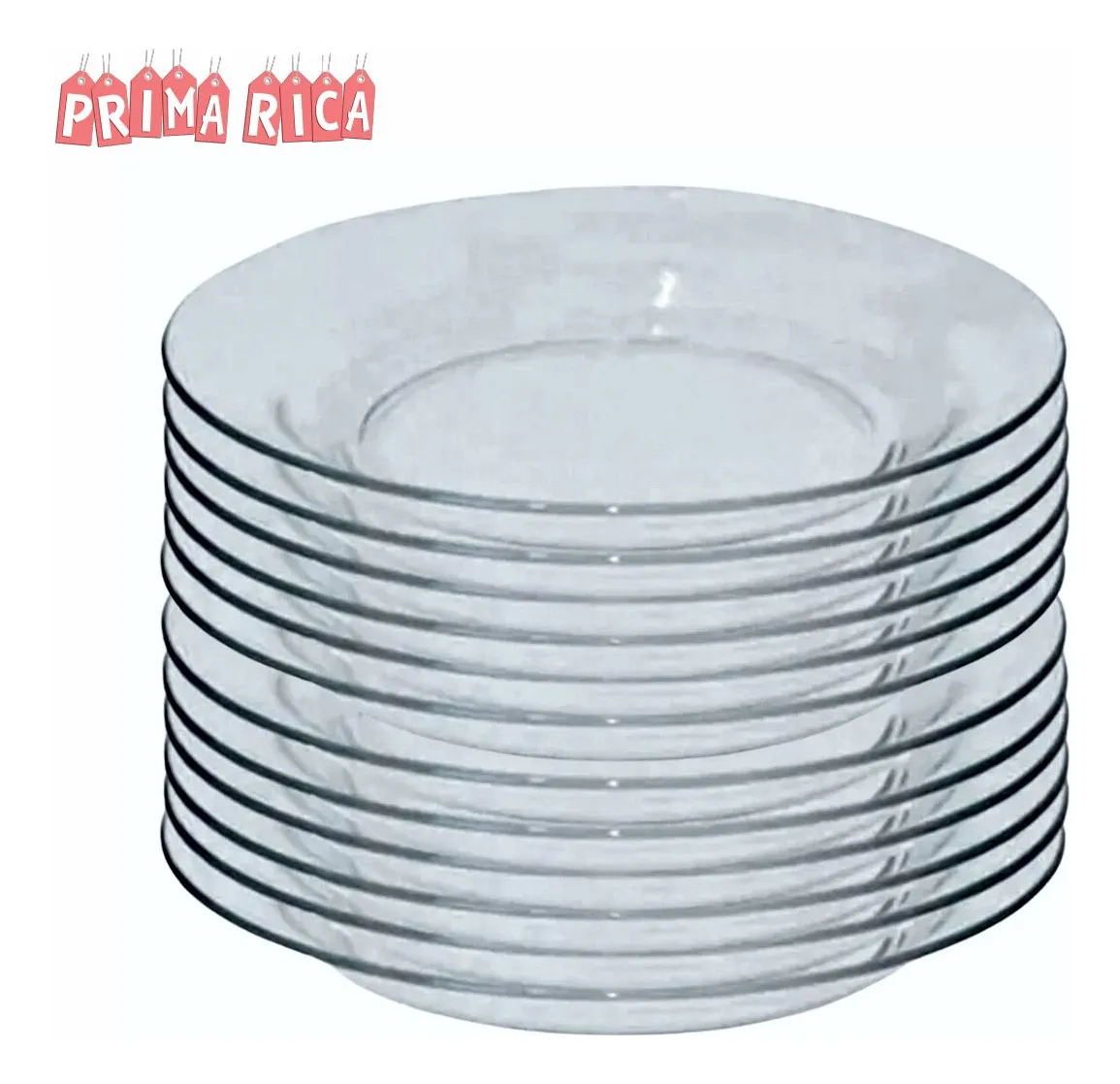 Prato Fundo Liso De Vidro Transparente e Resistente