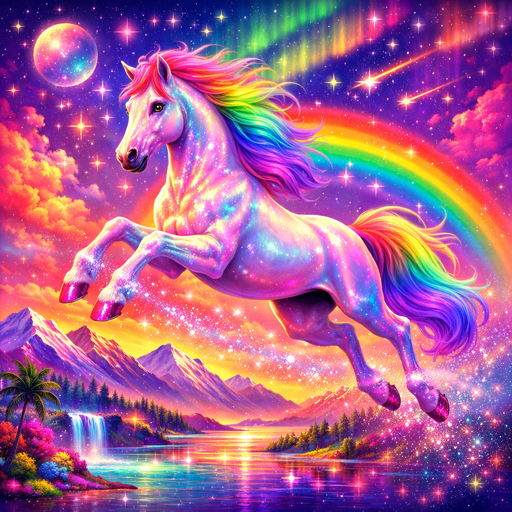 Lisa Frank Jumping Horse