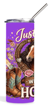 Just a Girl Who Loves Horses (purple) Tumbler