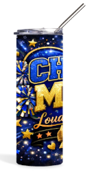 Cheer Mom (blue/gold) Tumbler