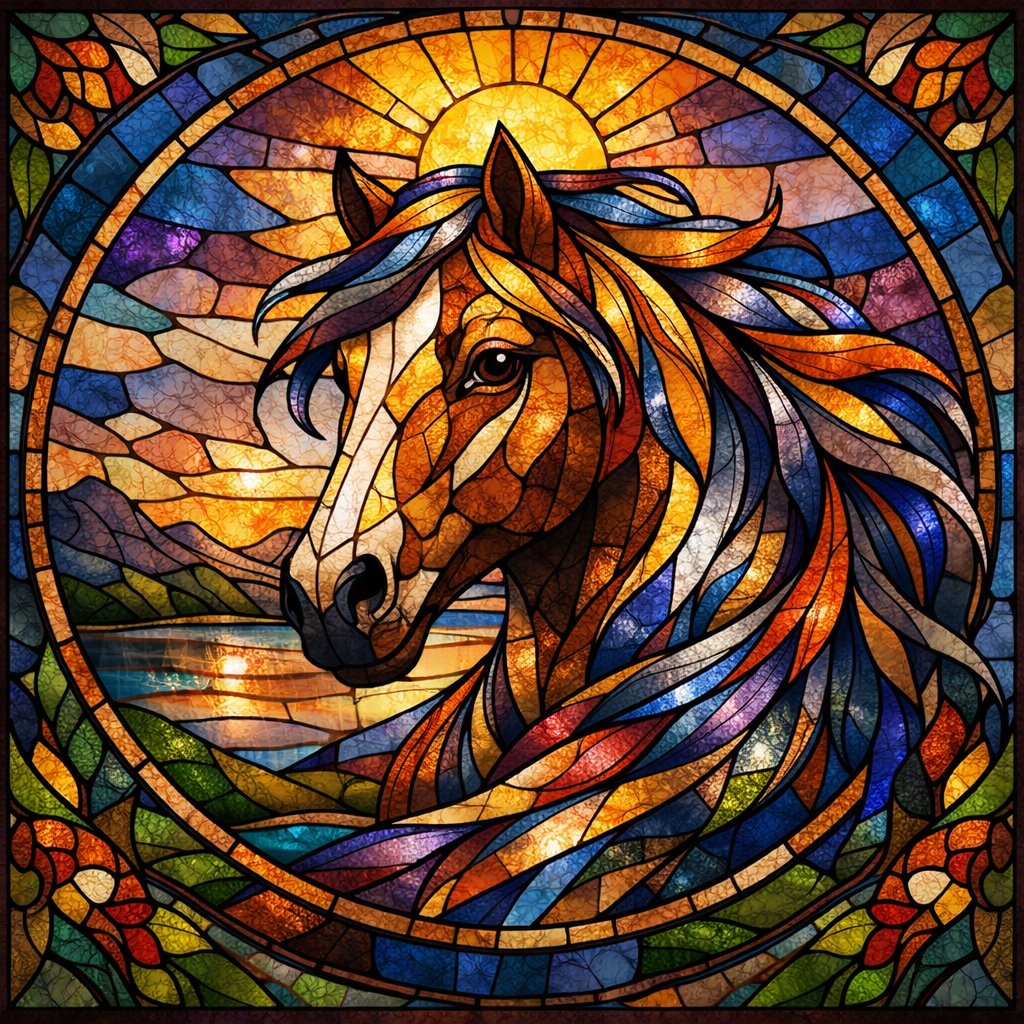 Horse Stained Glass