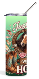 Just a Girl Who Loves Horses (hunter/lime) Tumbler