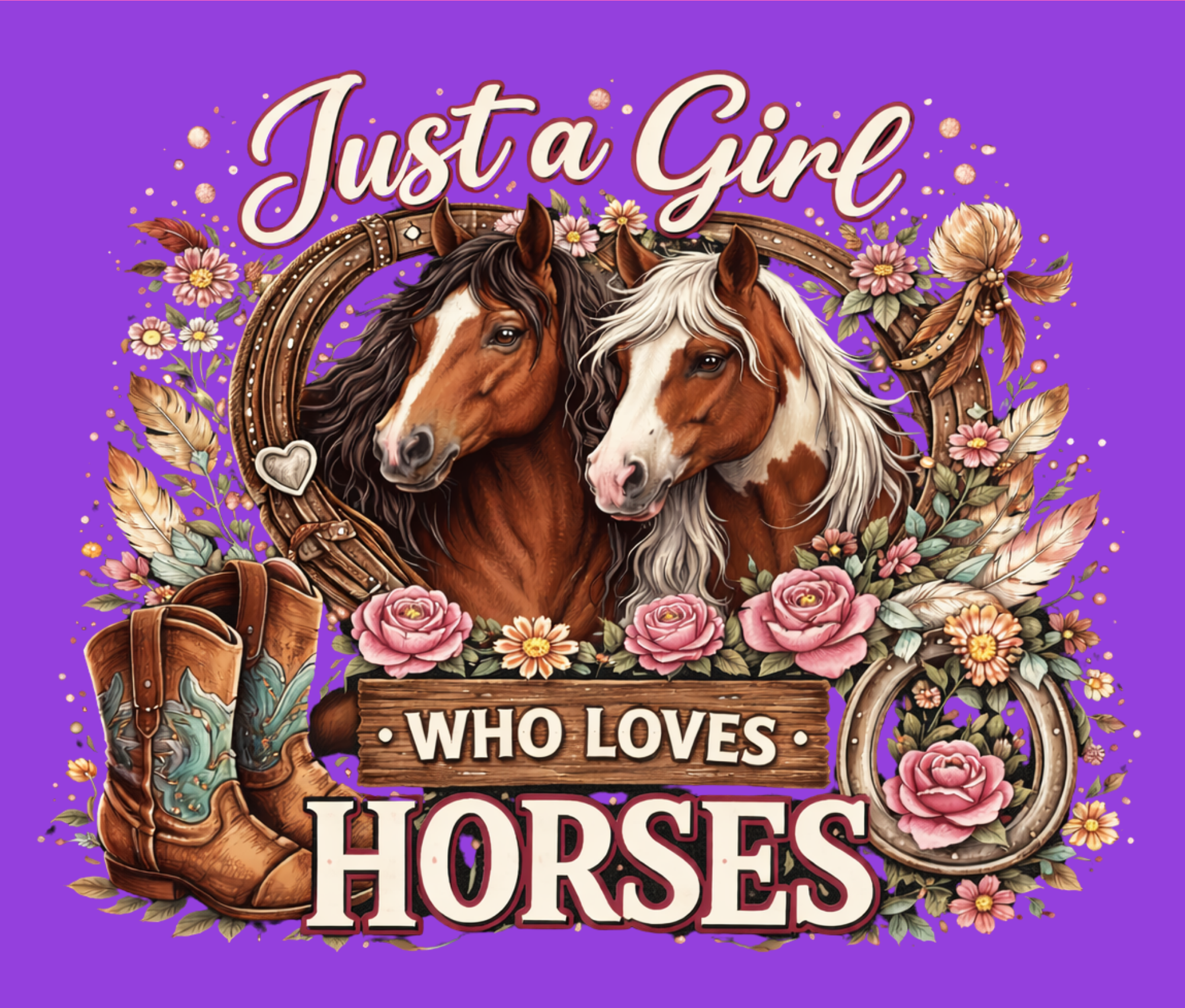 Just a Girl Who Loves Horses (purple) Tumbler