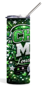 Cheer Mom (green/silver) Tumbler