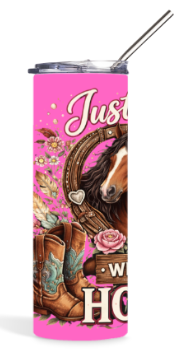 Just a Girl Who Loves Horses (pink) Tumbler