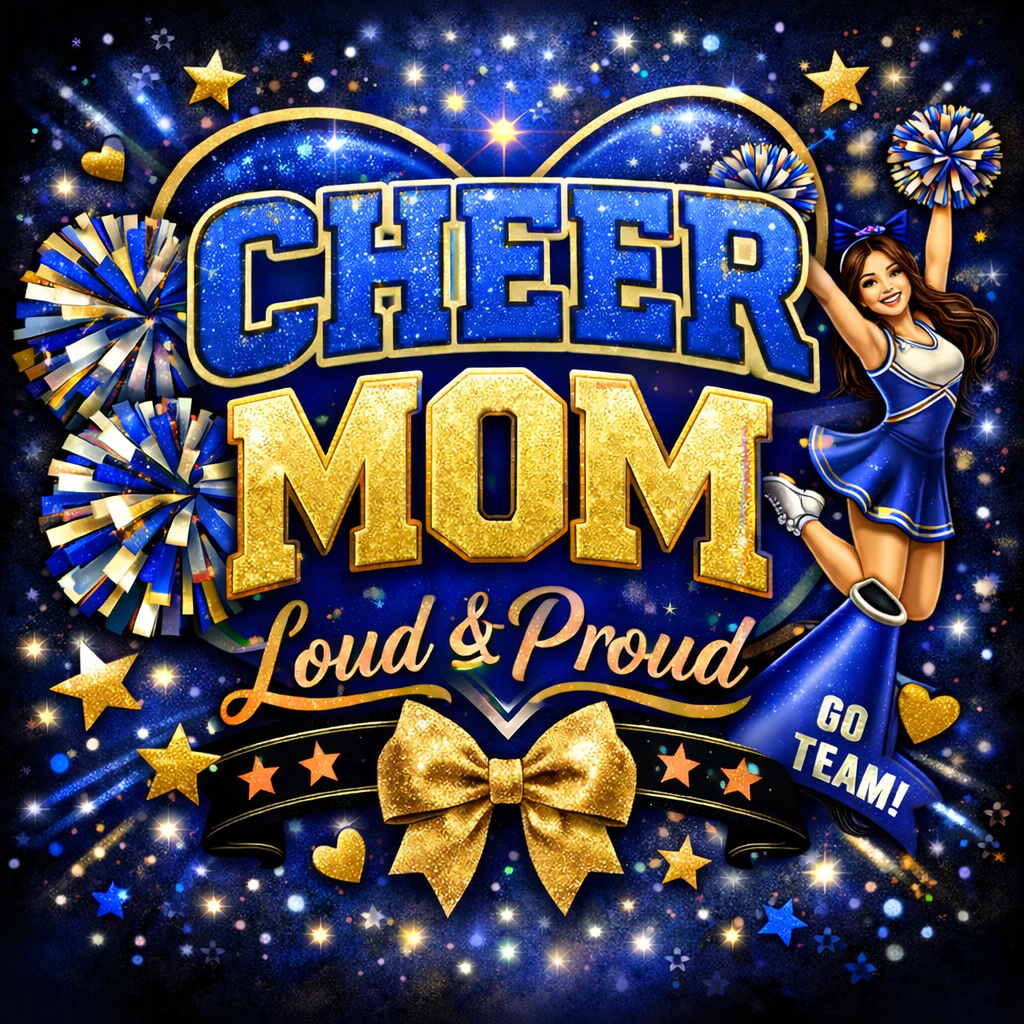 Cheer Mom (blue/gold) Tumbler
