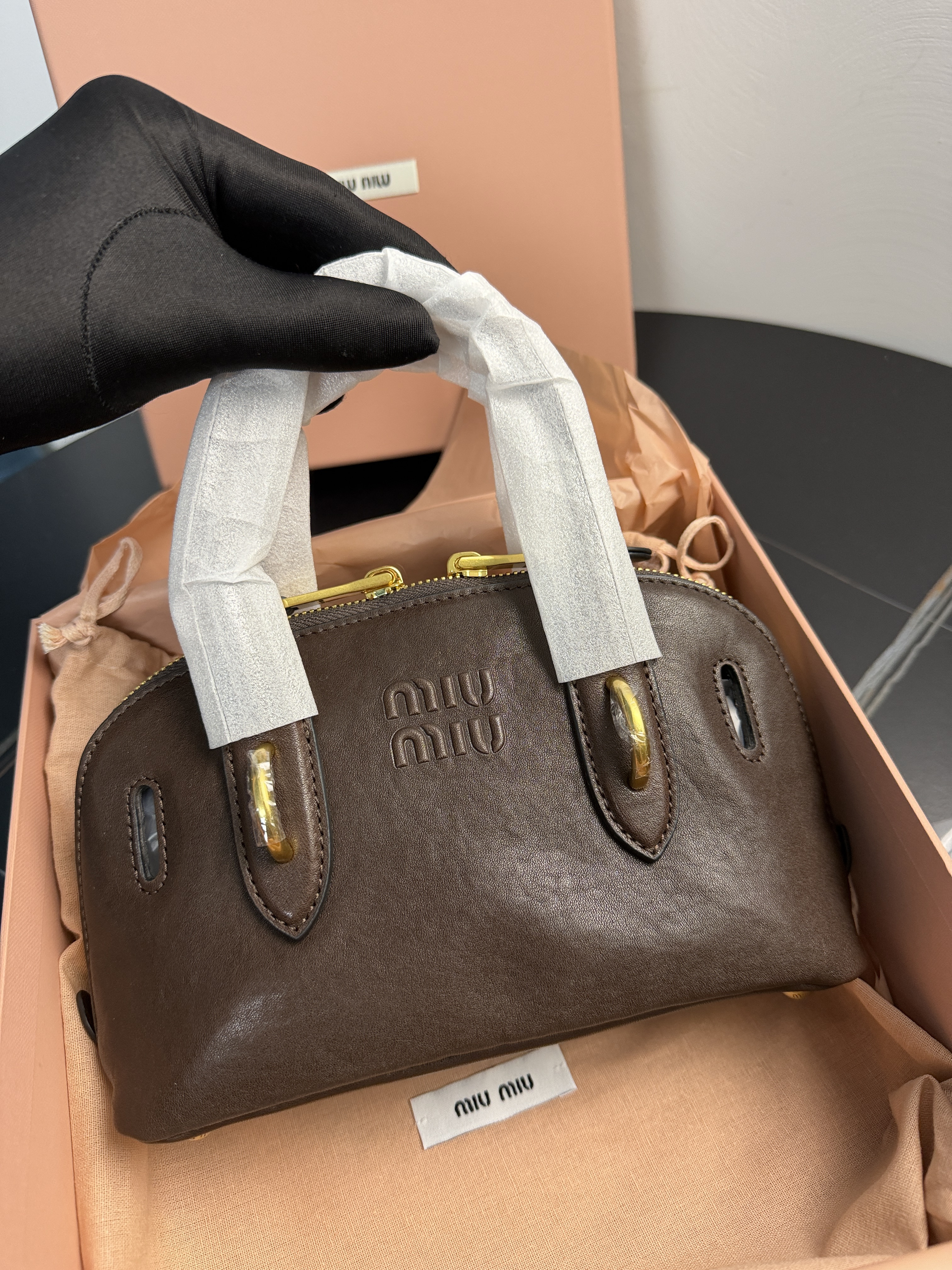 Miu Miu Aventure Nappa leather top-handle bag