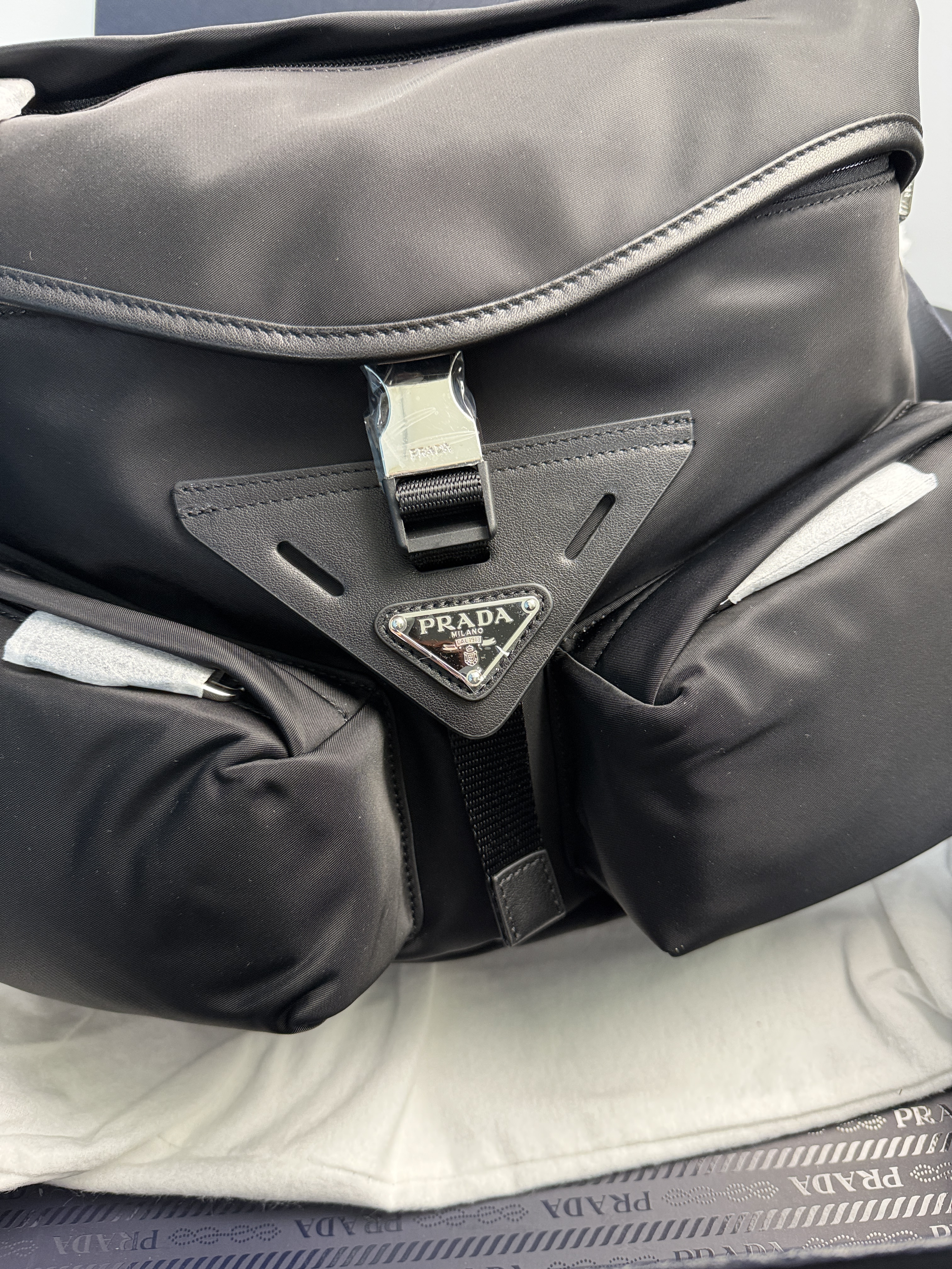 Prada Re-Nylon and leather shoulder bag