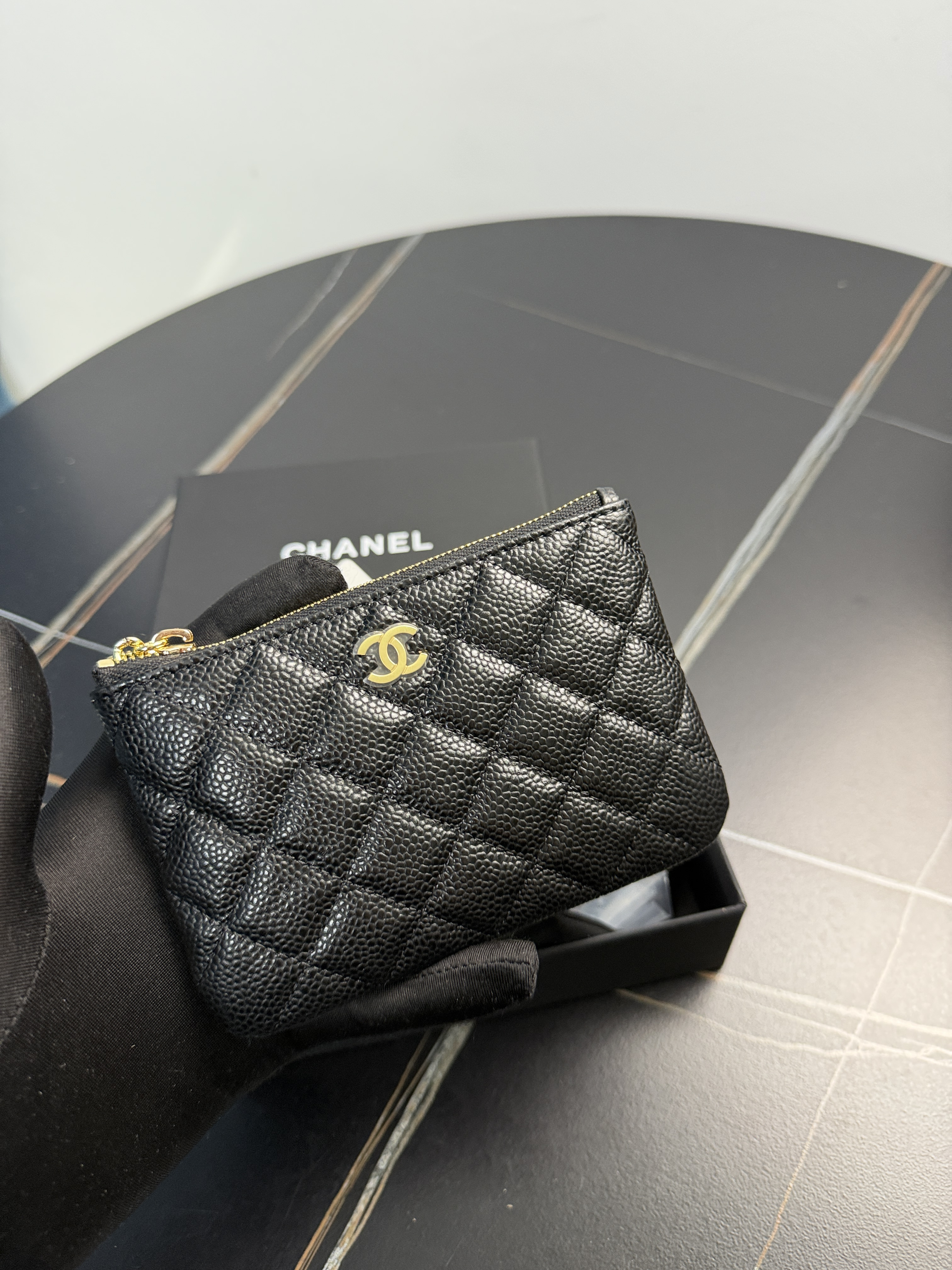 Chanel Classic Quilted Caviar Leather Coin Purse 