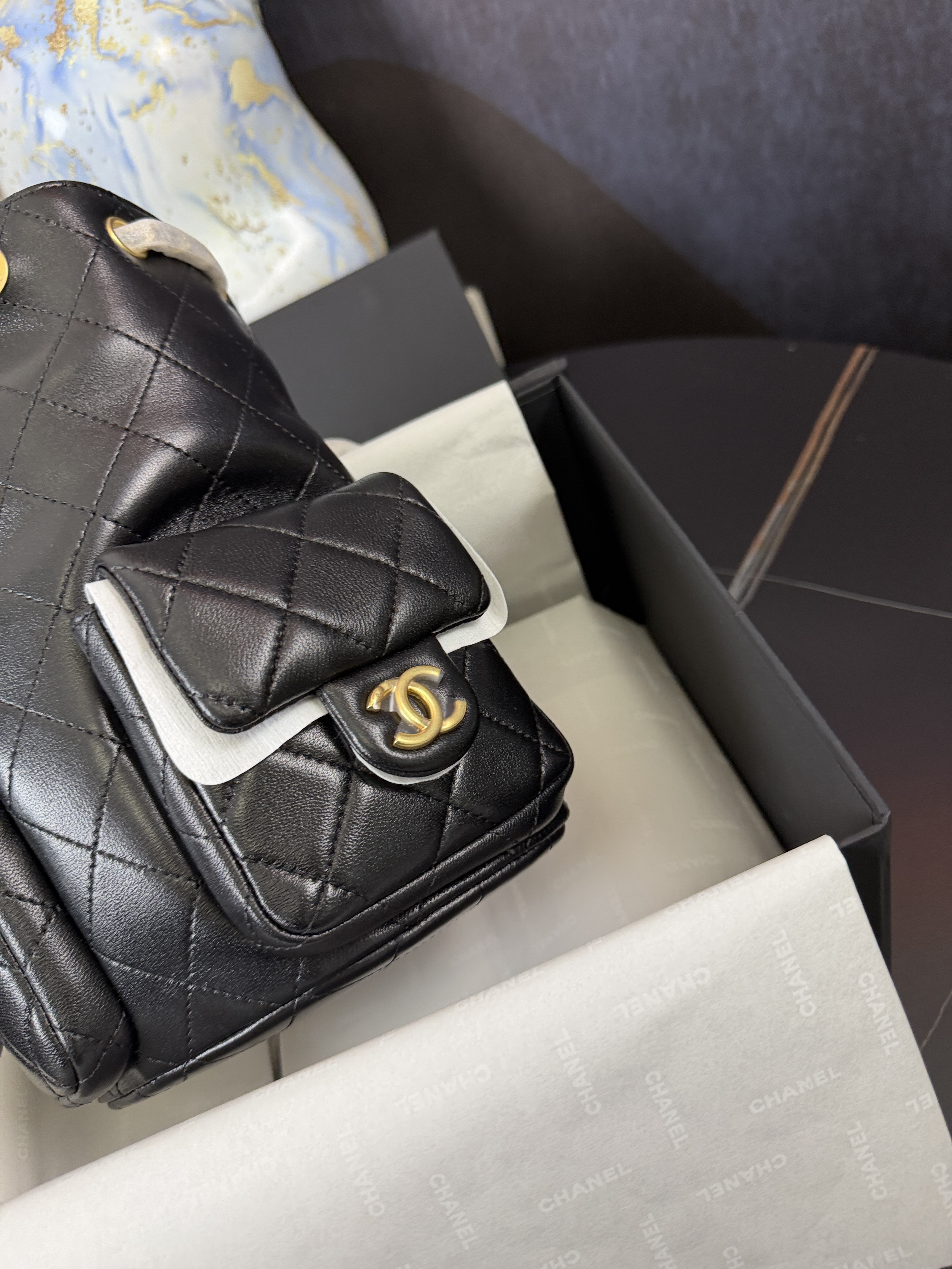 CHANEL Shiny Lambskin