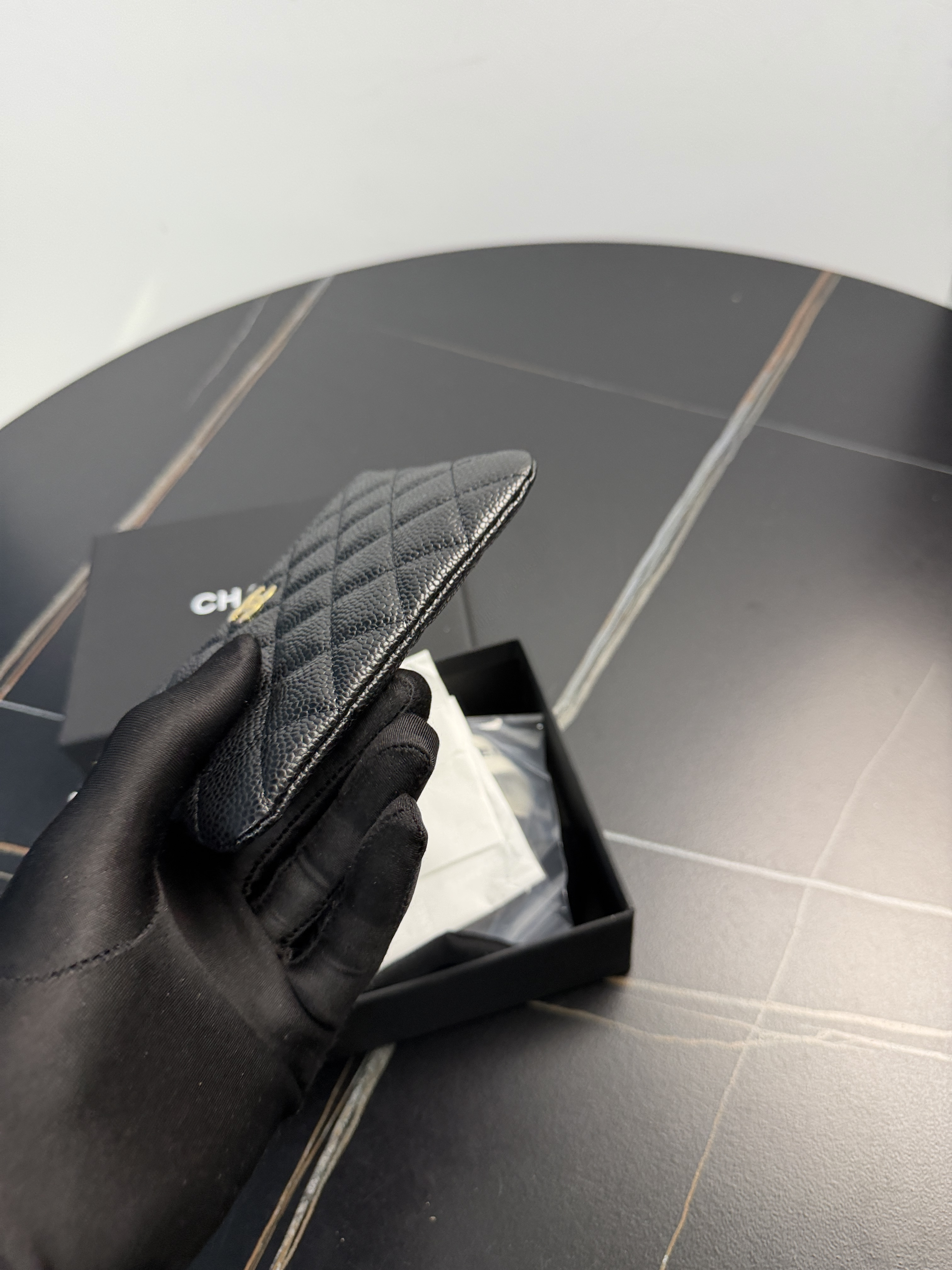 Chanel Classic Quilted Caviar Leather Coin Purse 