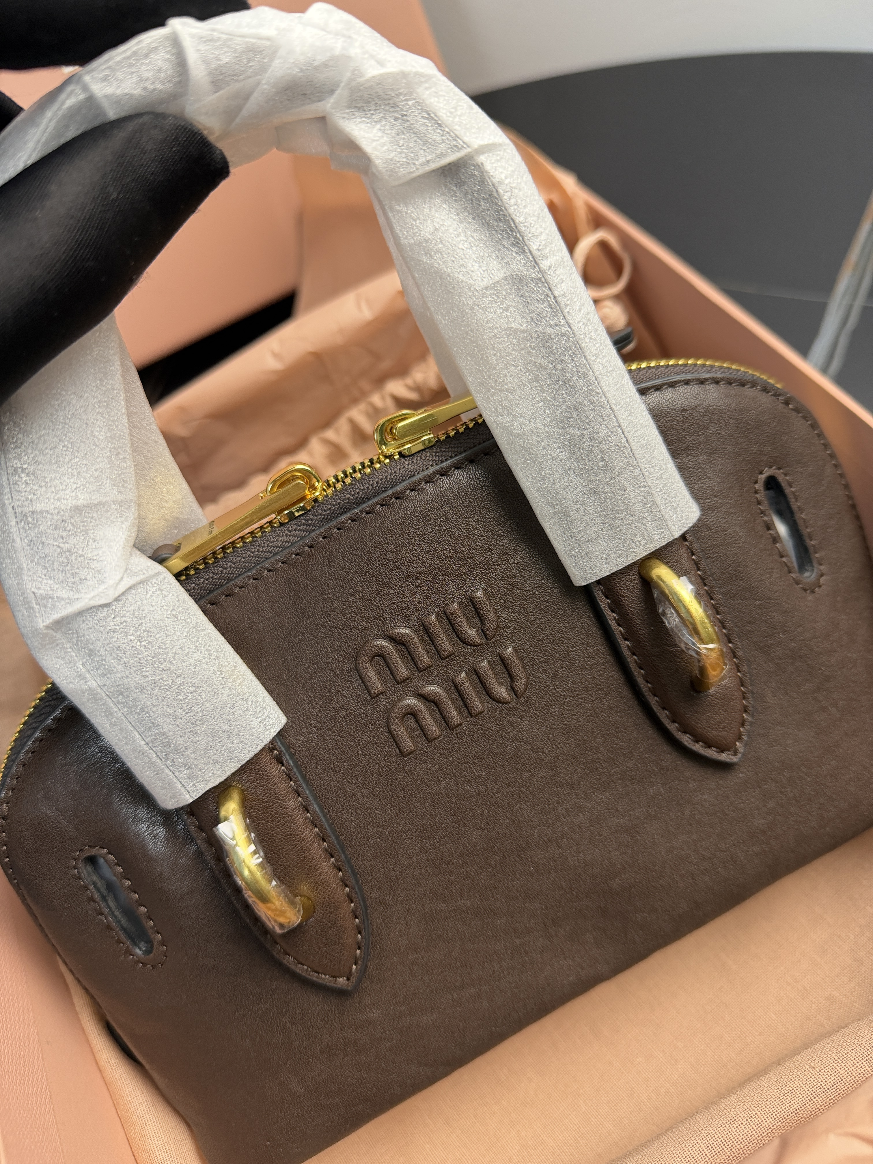 Miu Miu Aventure Nappa leather top-handle bag