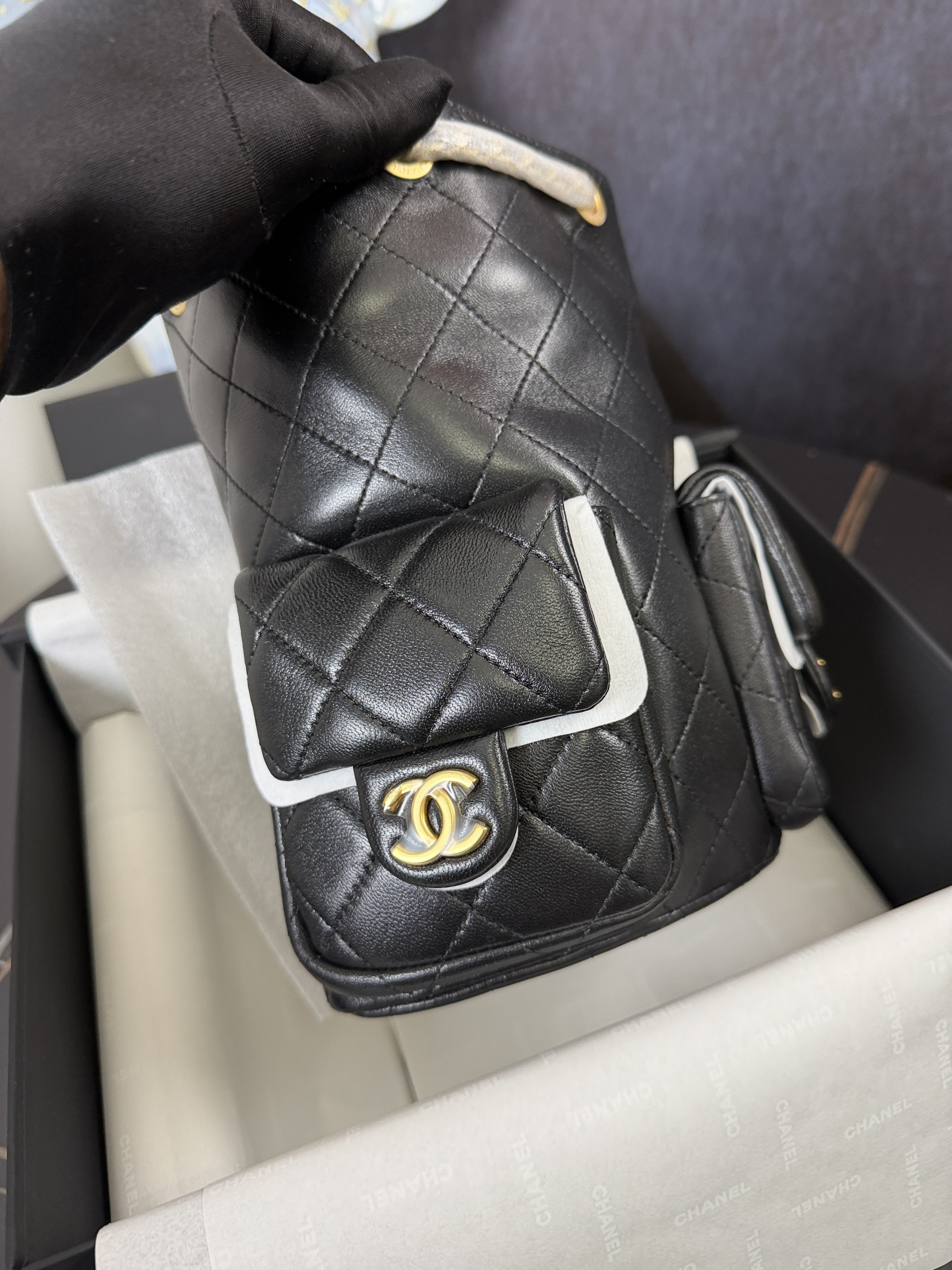 CHANEL Shiny Lambskin