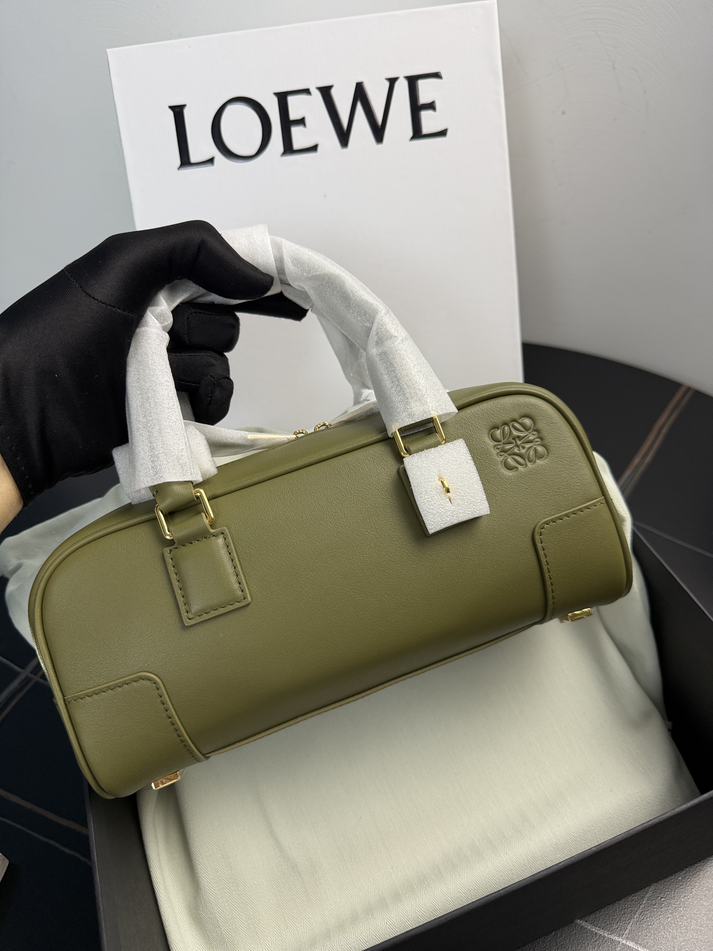 Loewe Amazona 23 Bag in a green color