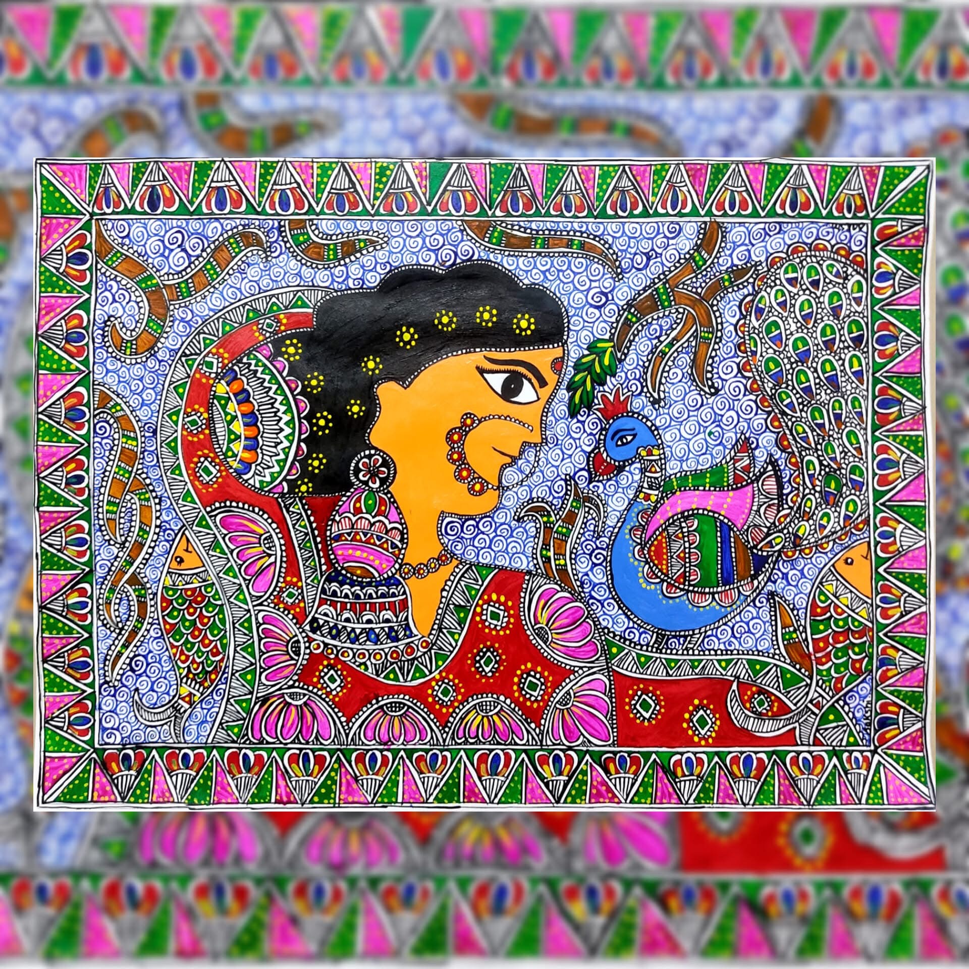 Madhubani Art Painting Bride