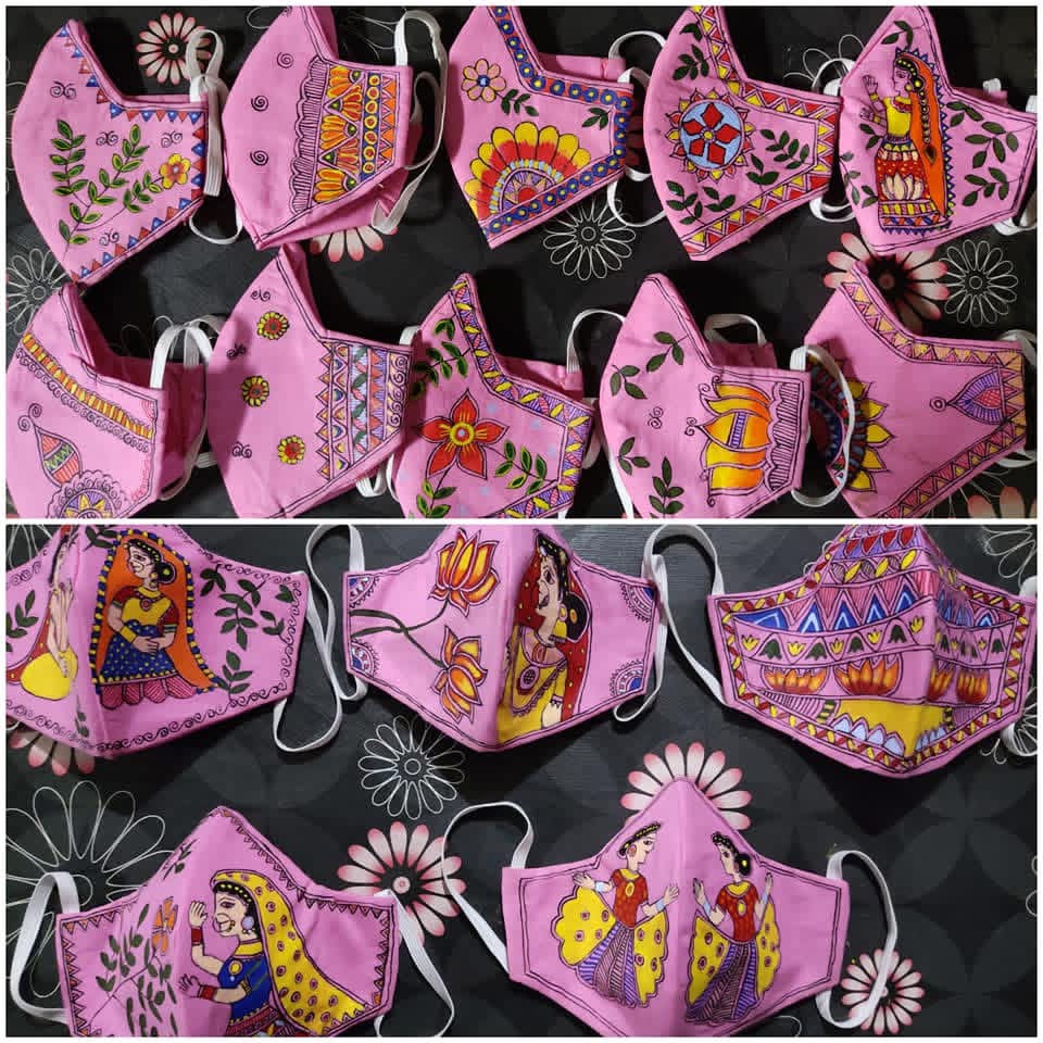 Handpainted Madhubani Face Masks