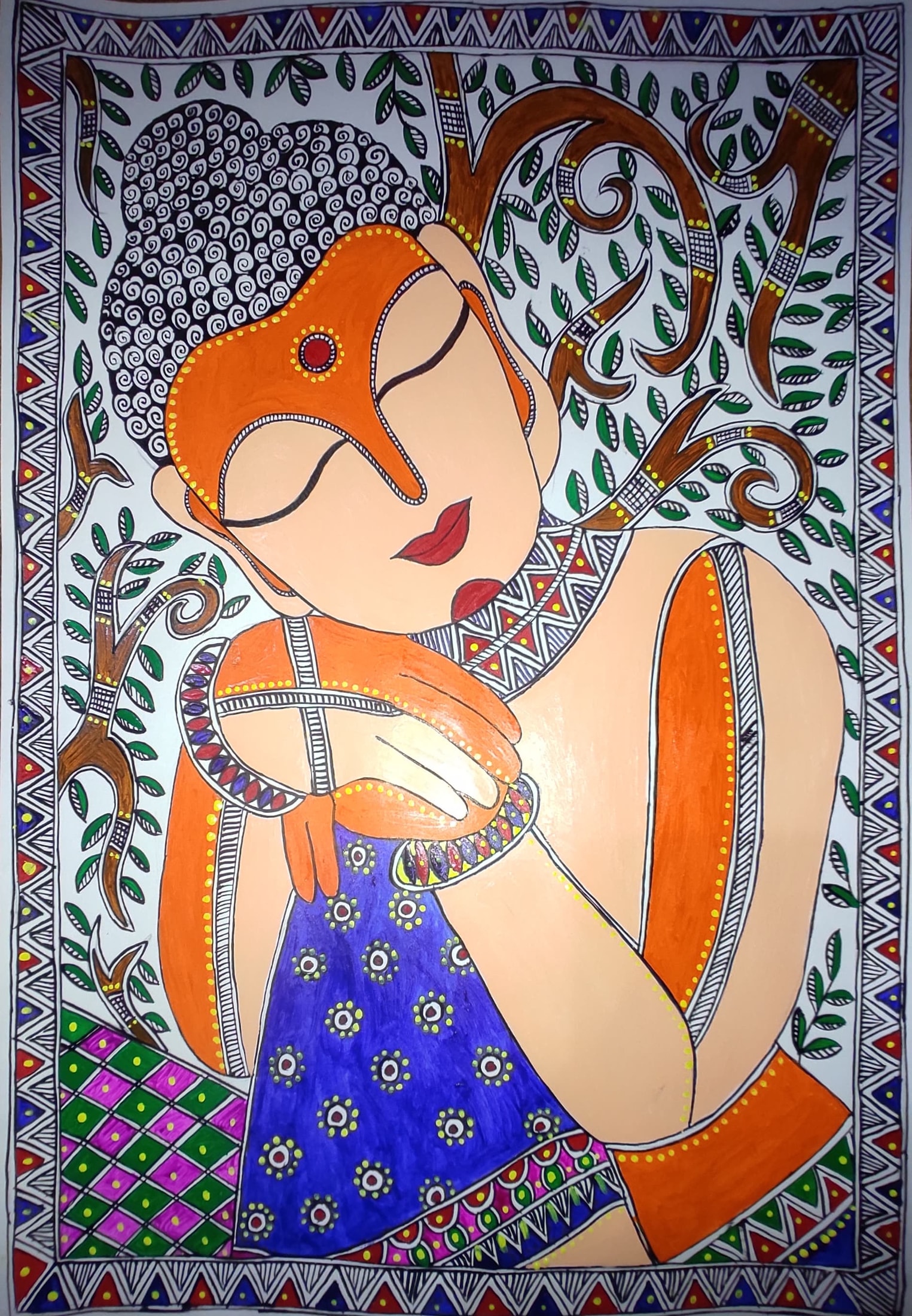 Madhubani Buddha Artwork