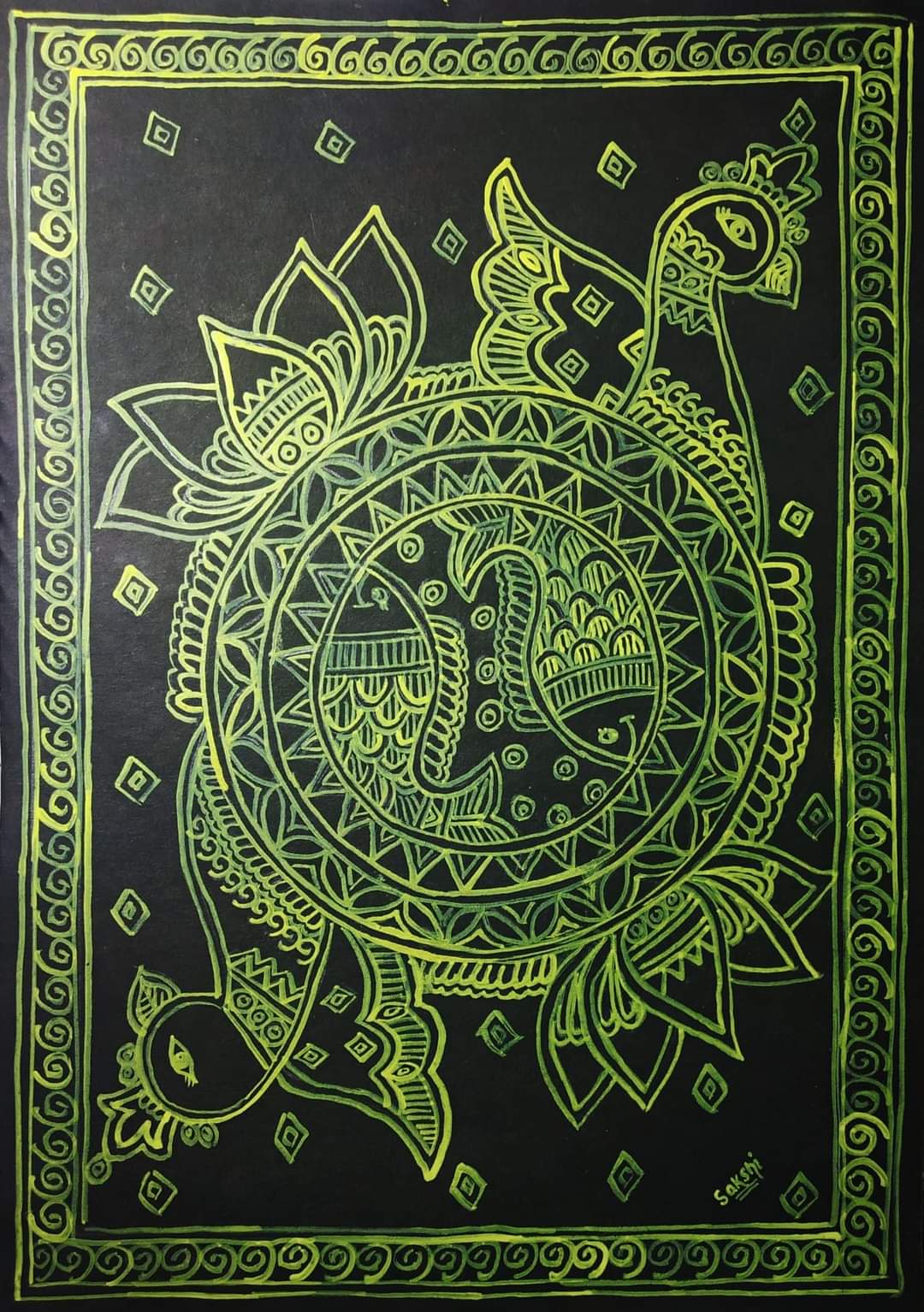 Madhubani Peacock Art