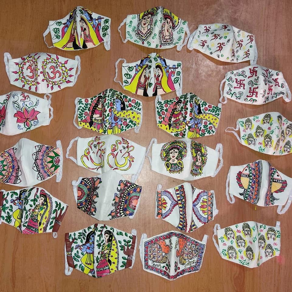 Hand-Painted Tribal Art Face Masks