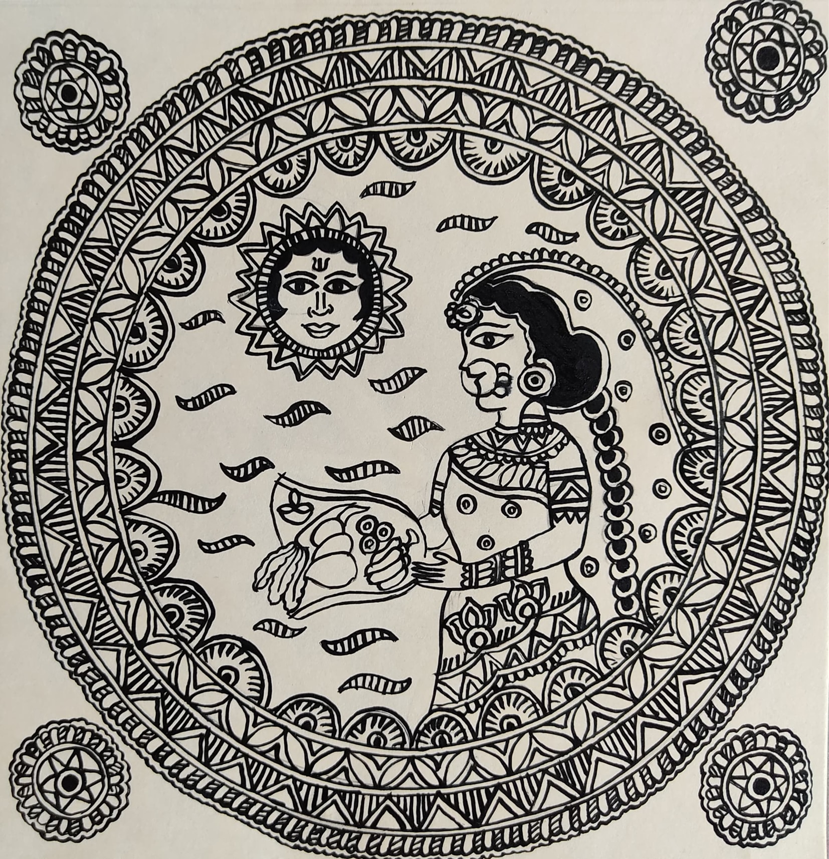 Madhubani Art Wall Painting