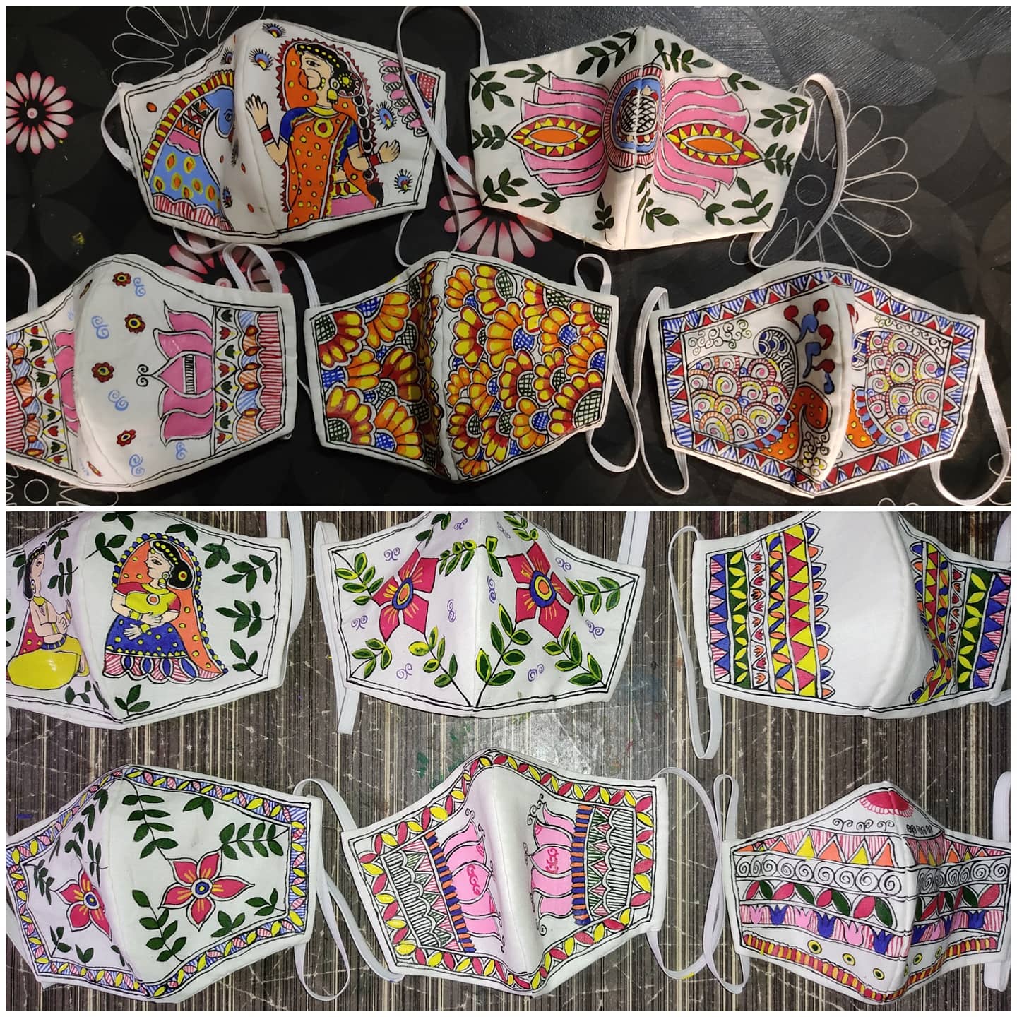 Vibrant Mithila Painting Masks