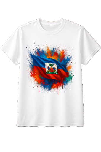 Haiti Flag Splash T-Shirt