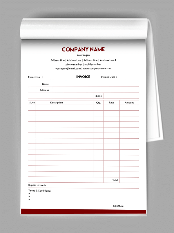 Customizable Cosmetics Bill Book Design