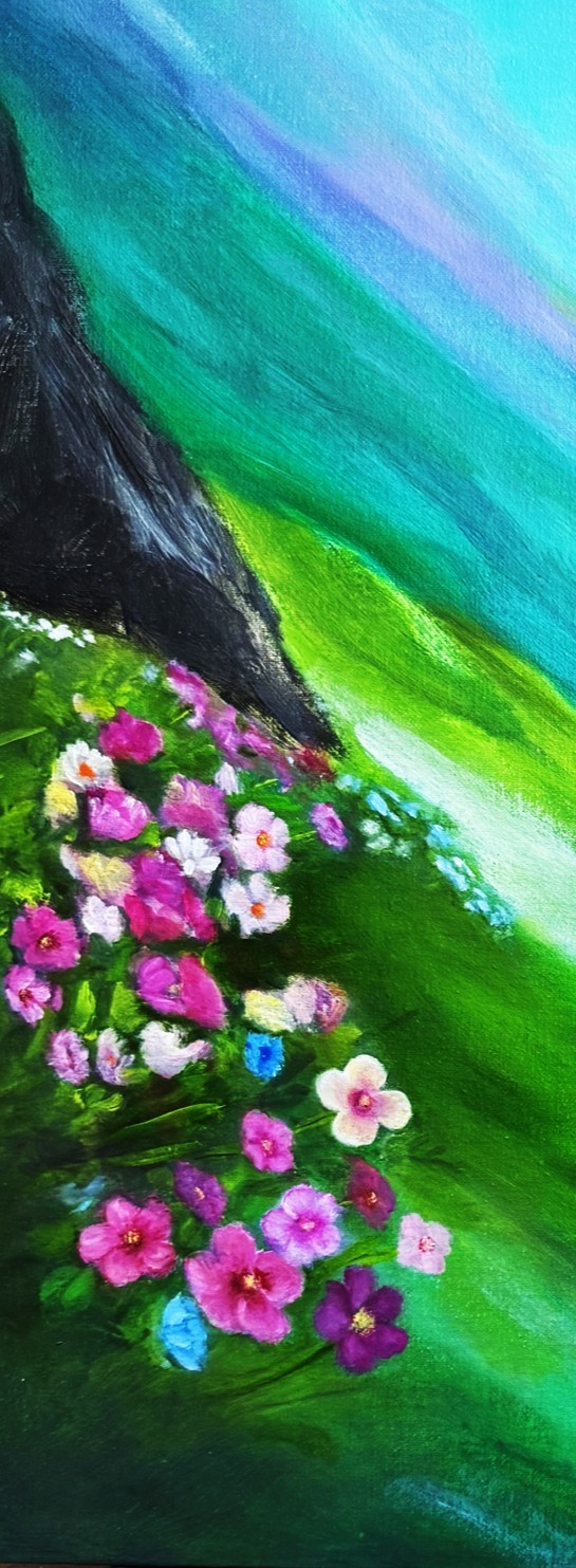 Floral Cross Landscape Painting