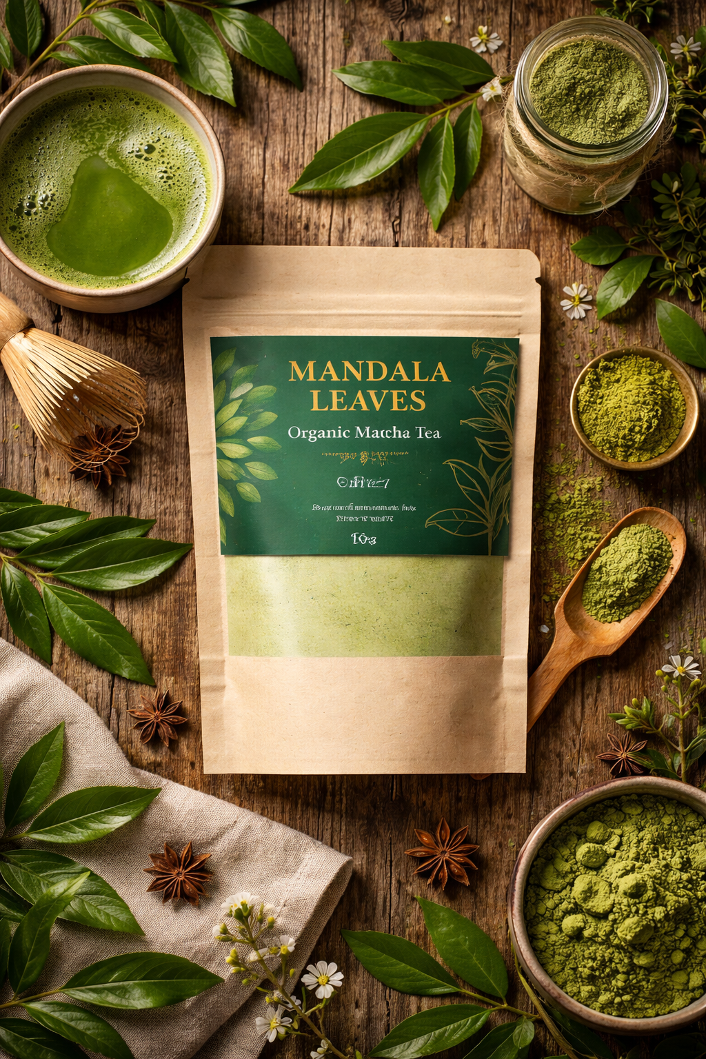 Thé Matcha Bio Mandala Leaves