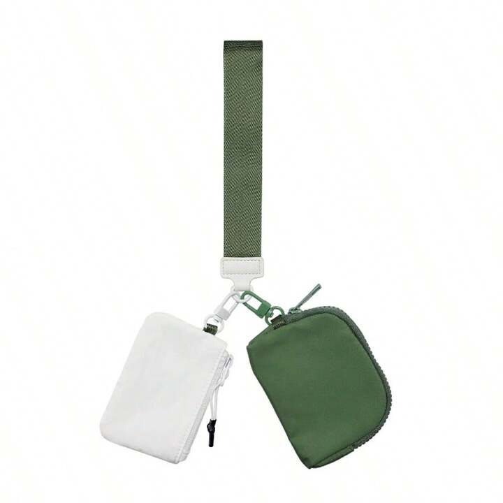 Portamonete doppio con laccetto Verde Latte