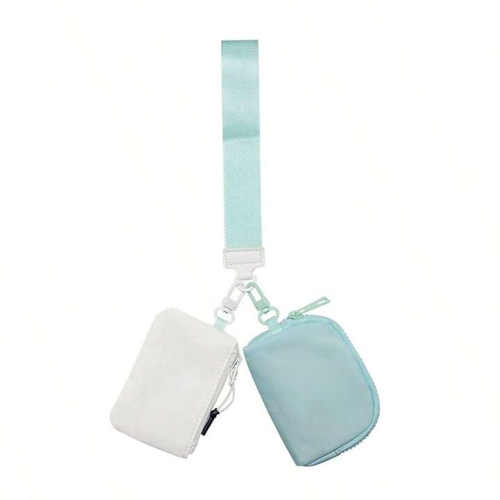 Portamonete doppio con laccetto Turchese Latte