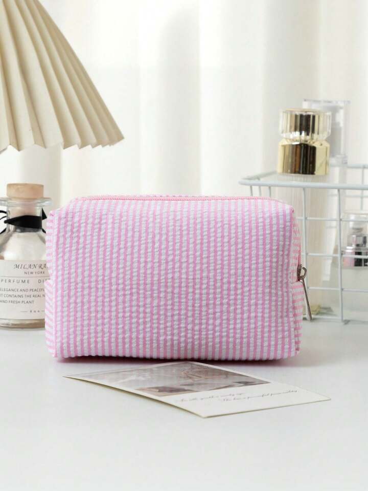 Beauty Pochette a righe rosa