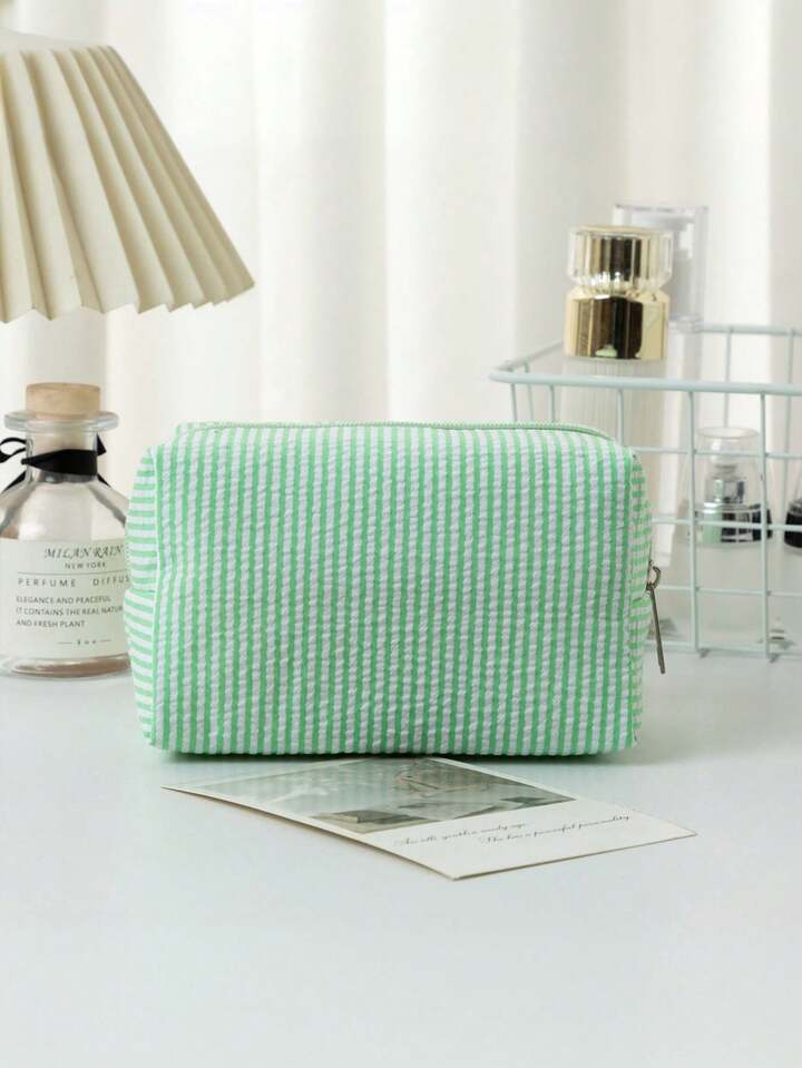 Beauty Pochette a righe Verde Smeraldo