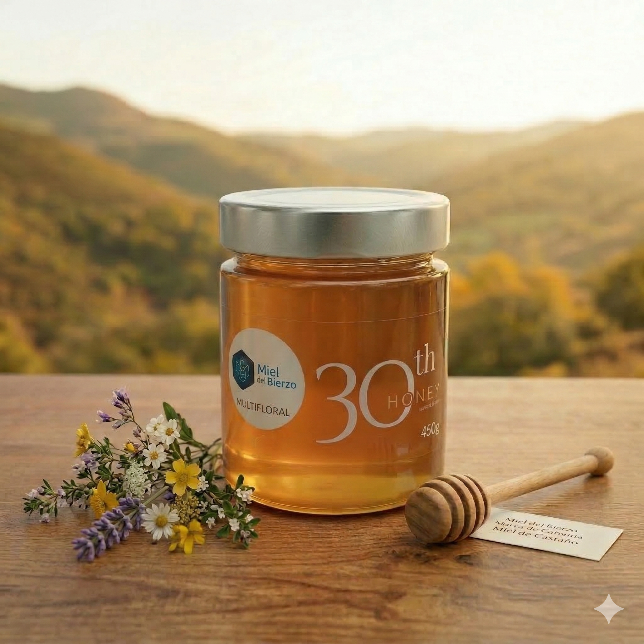 Miel Multifloral – Marca de Garantía Miel del Bierzo (450g)