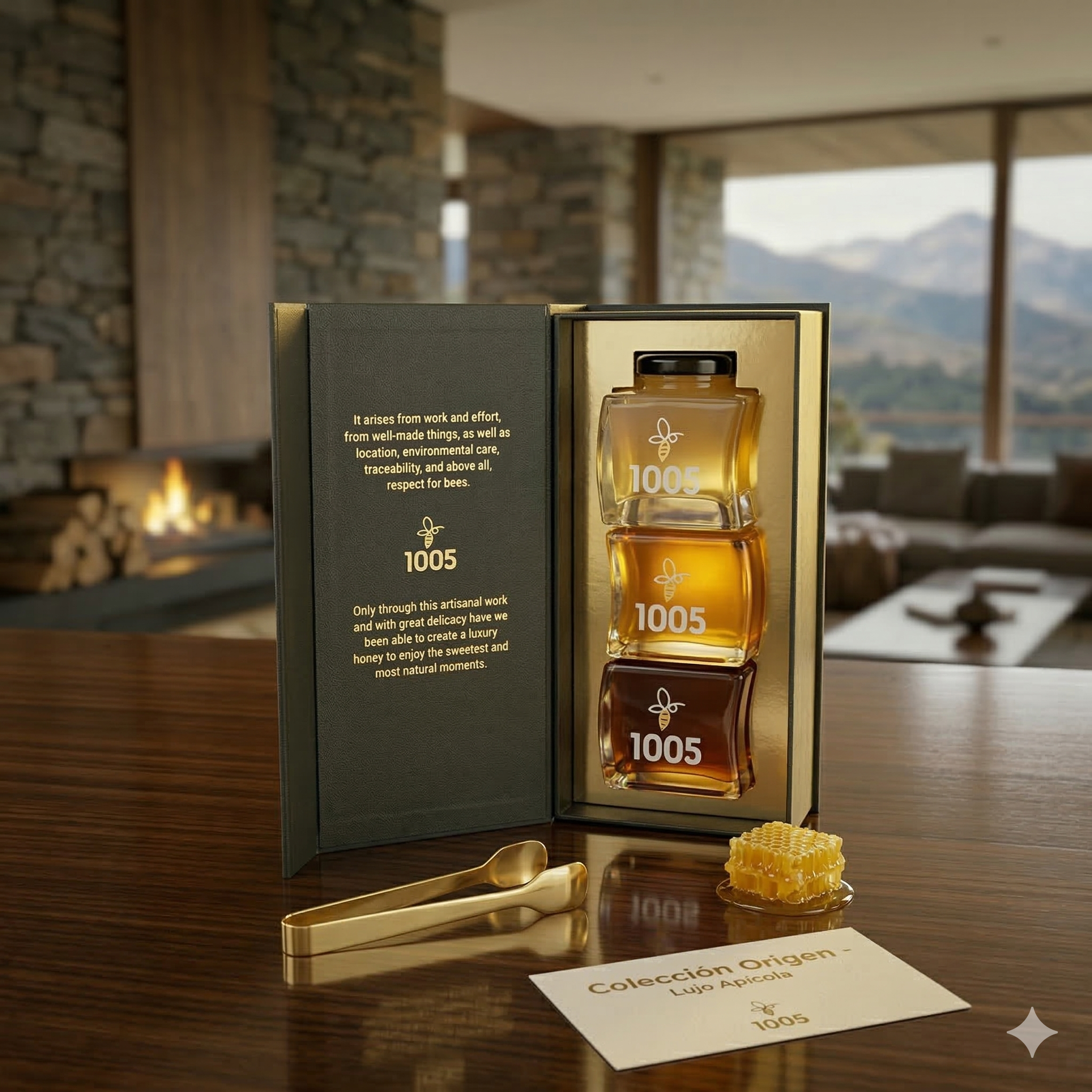 Estuche de Lujo "Colección Origen"    Pack Degustación 3 Mieles Premium