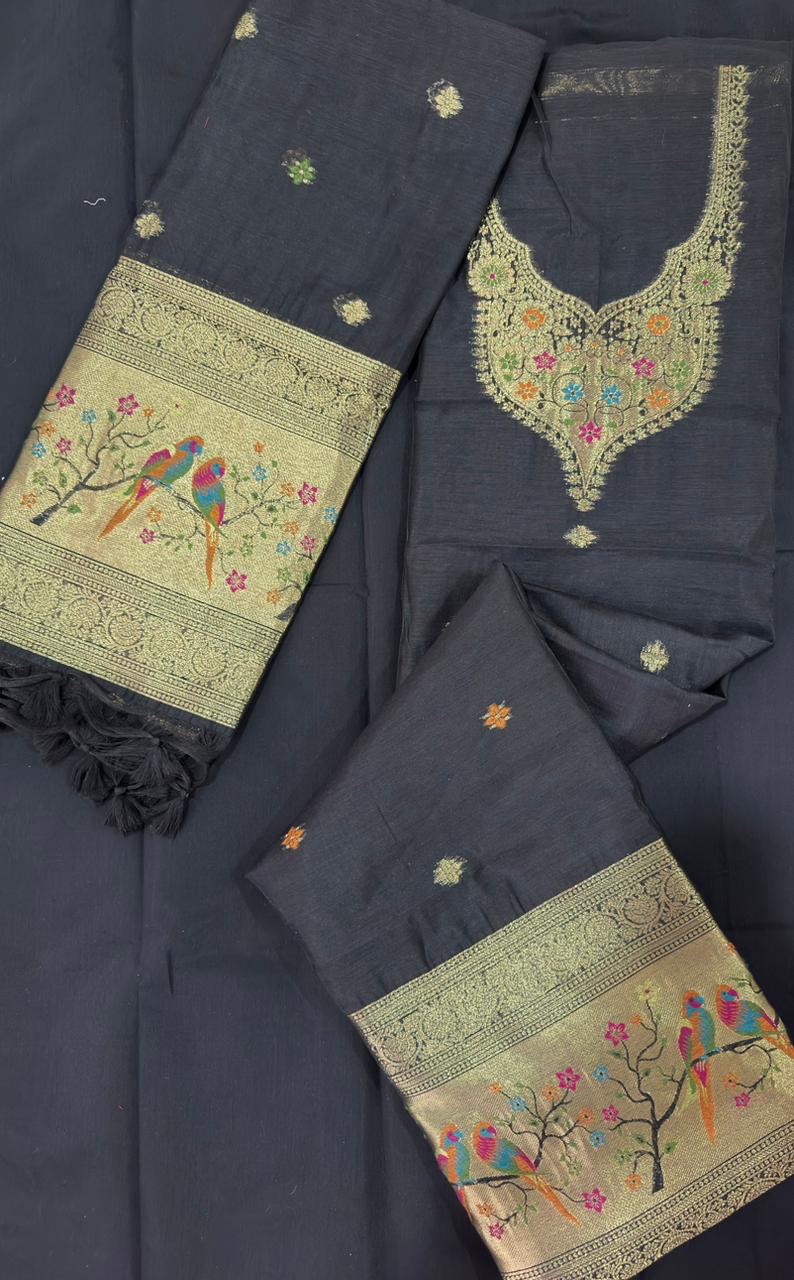 Elegant Navy Blue Embroidered Salwar Suit