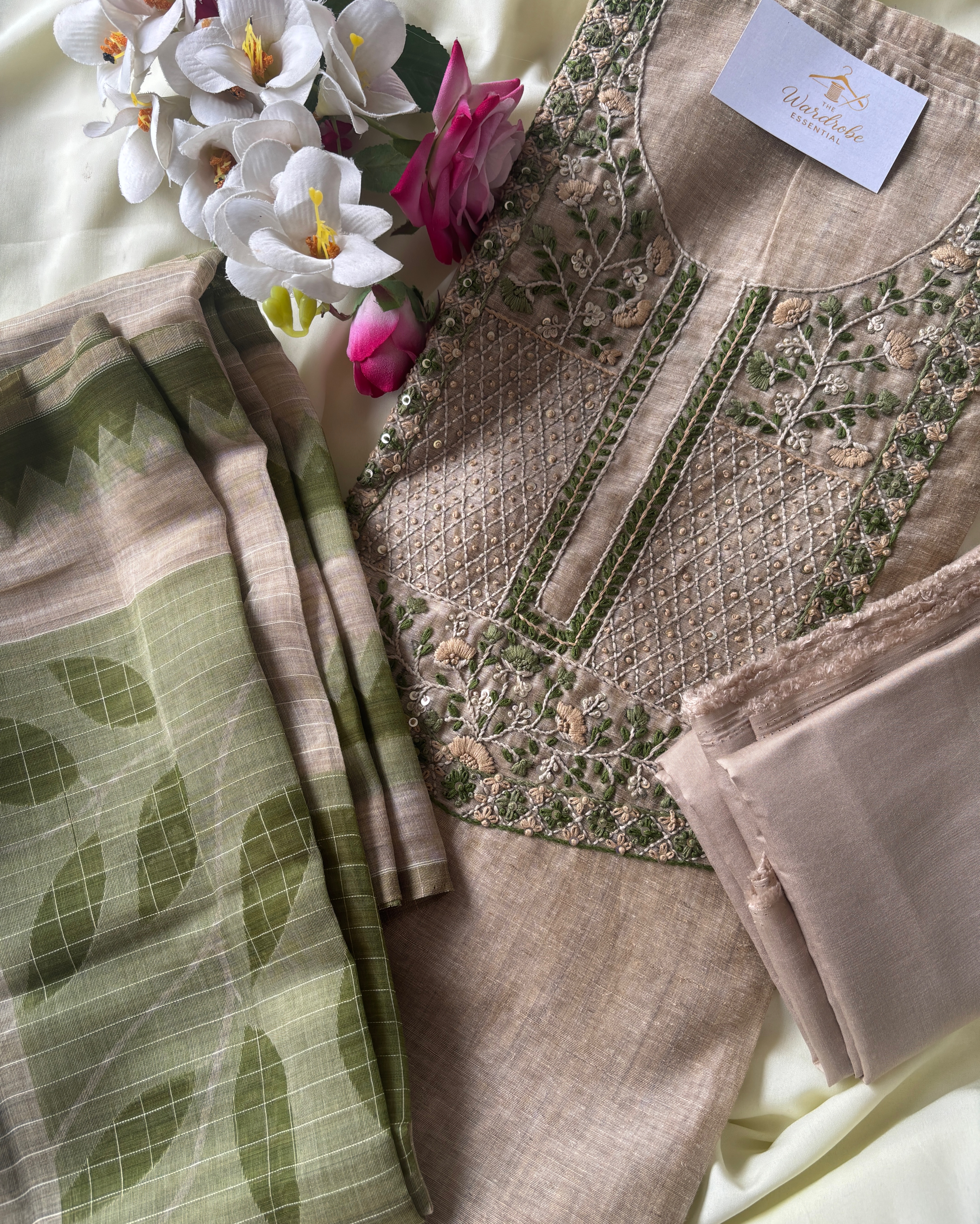 Embroidered Linen Salwar Suit Set