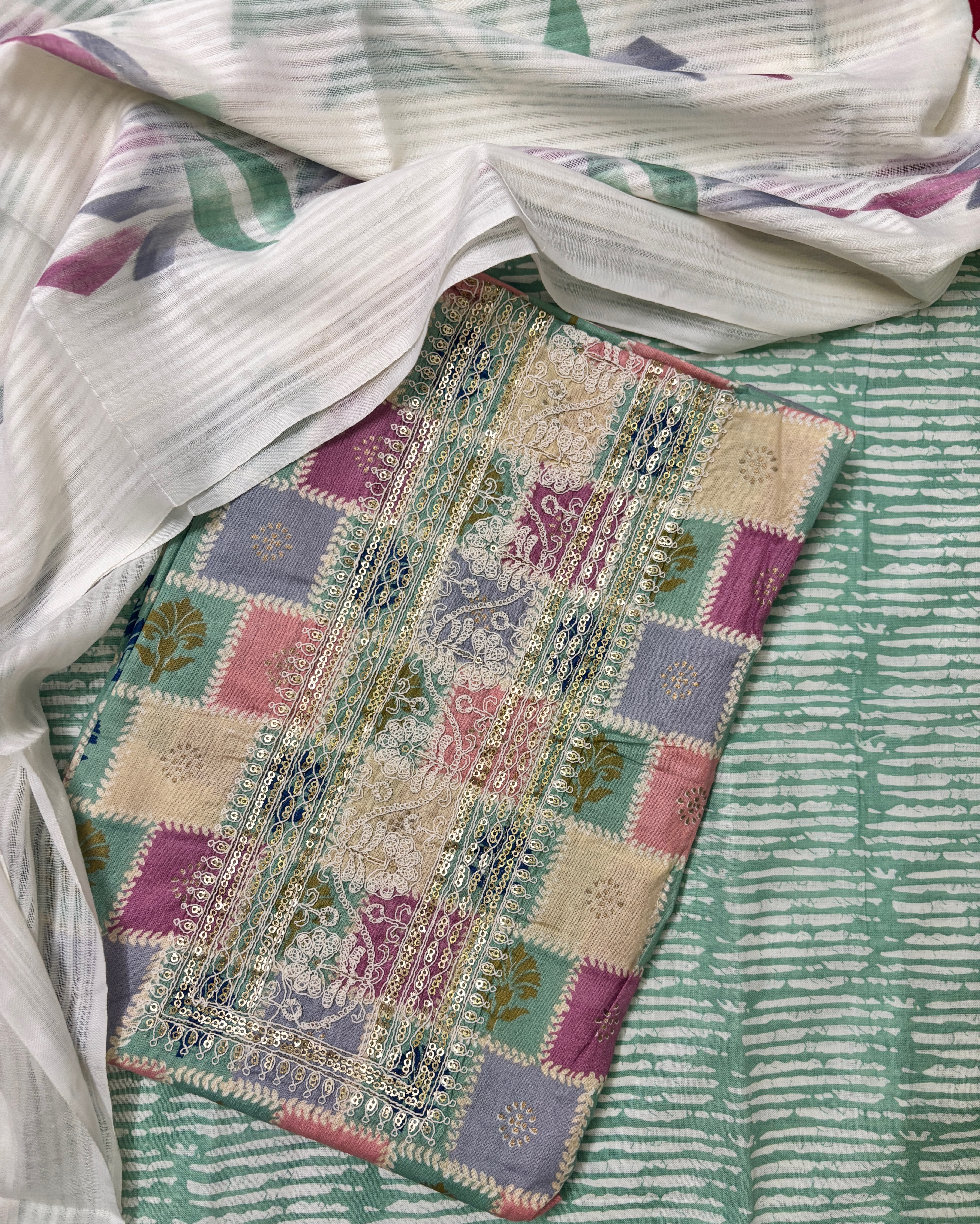 Pastel Embroidered Salwar Suit Set