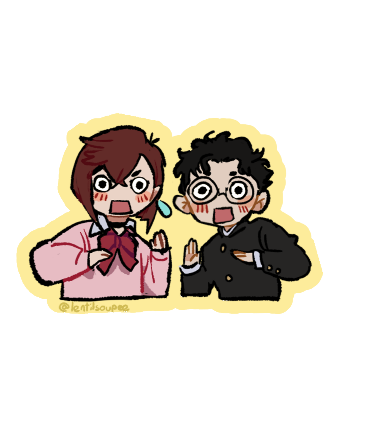 Momo Ayase and Okarun