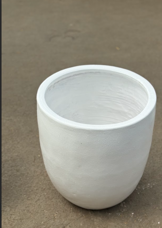 Blossom White Clay Pot  