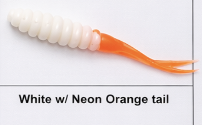 White & Neon Orange 2" Crappie Fluke - HALF DOZEN
