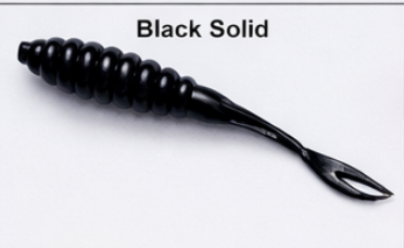 Black Solid 2" Crappie Fluke - Half Dozen