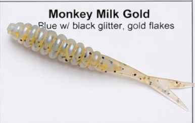 Monkey Milk Gold 2" Crappie Fluke - Half Dozen