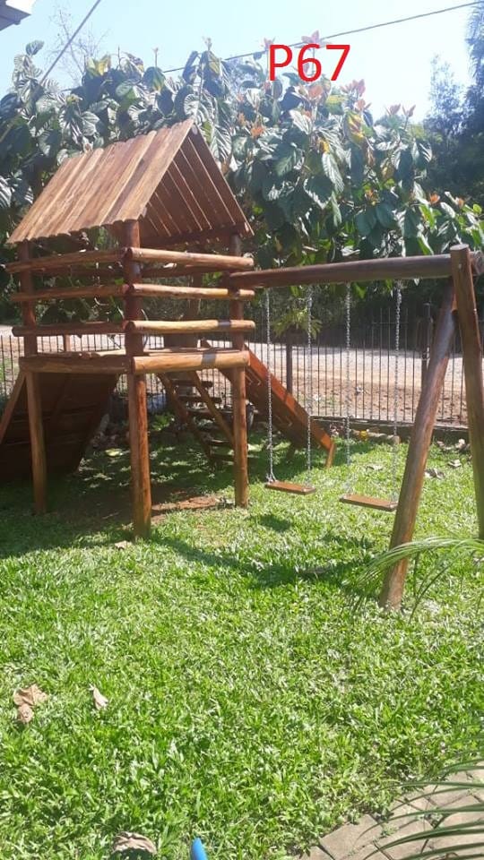 Playground de Madeira rúrstico completo 