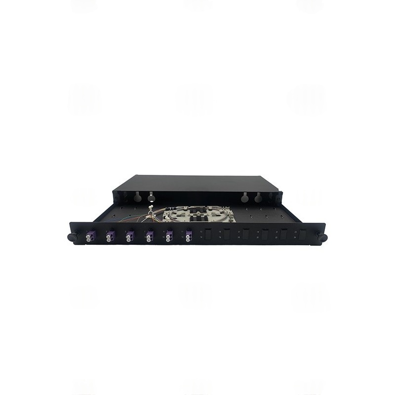 Tiroir Optique Coulissant 19" 1U - Équipé 24 LC/PC Duplex (Multimode OM4)