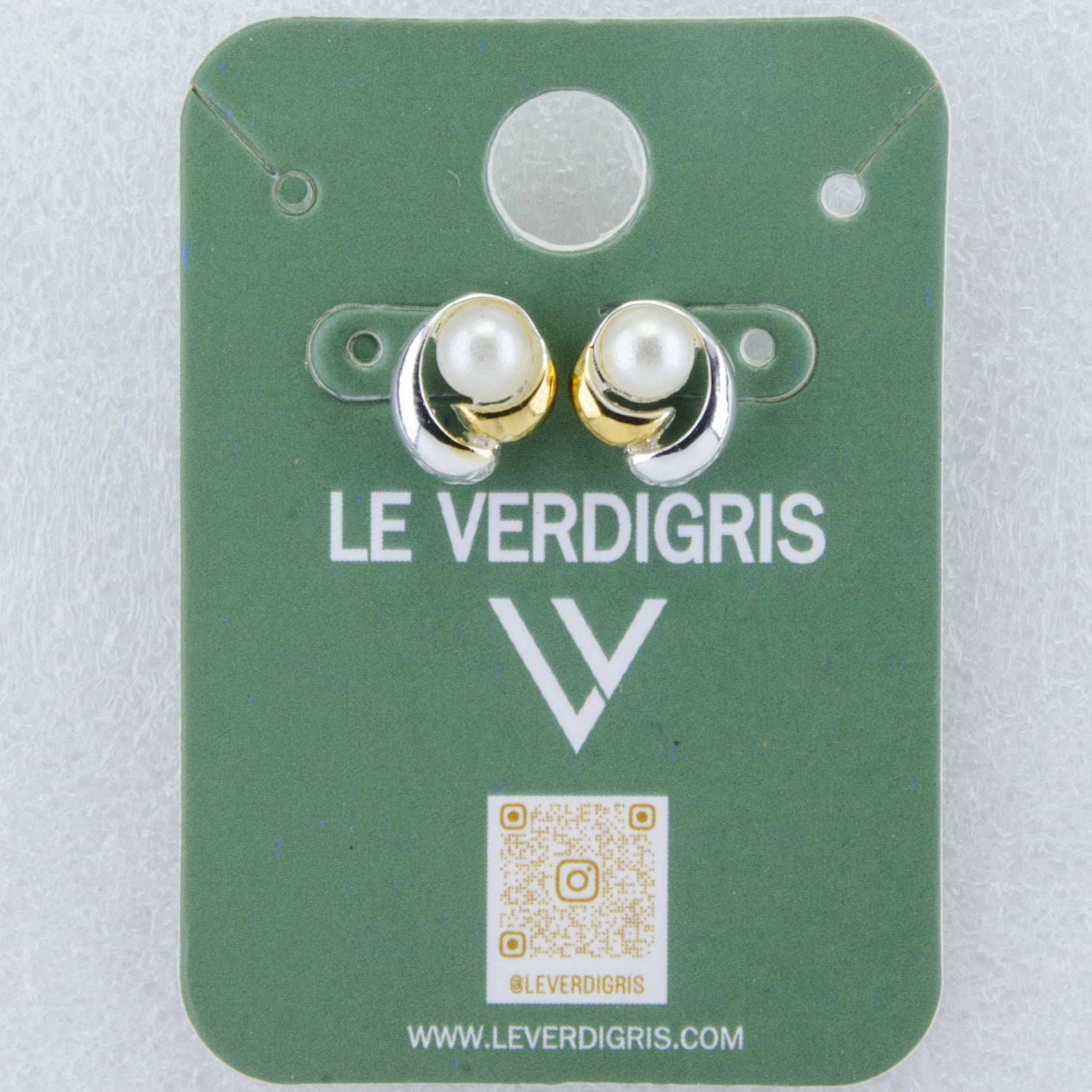 Gold & Silver Pearl Stud Earrings