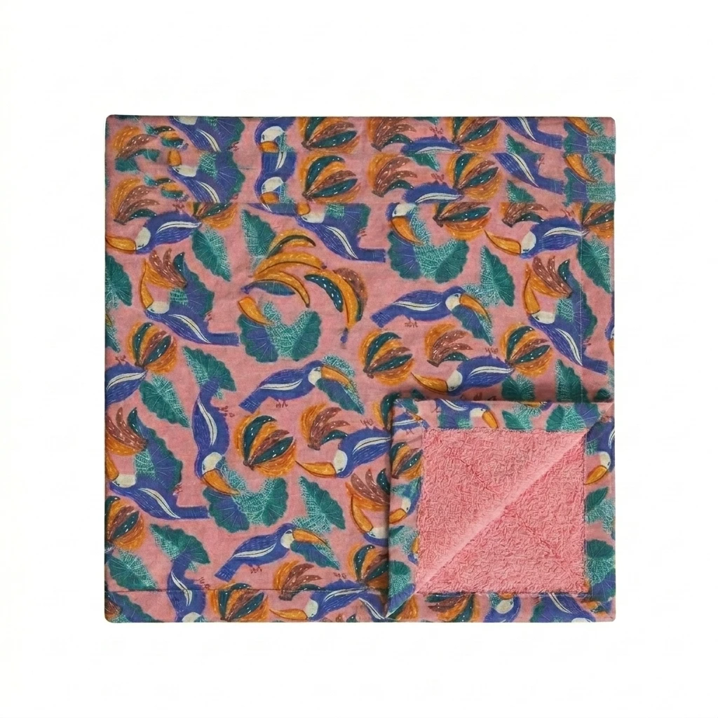 Tropical Print Towel Pareo - Pink