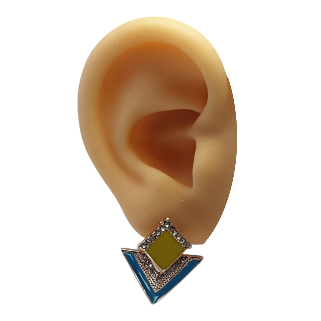 Geometric Enamel Earrings