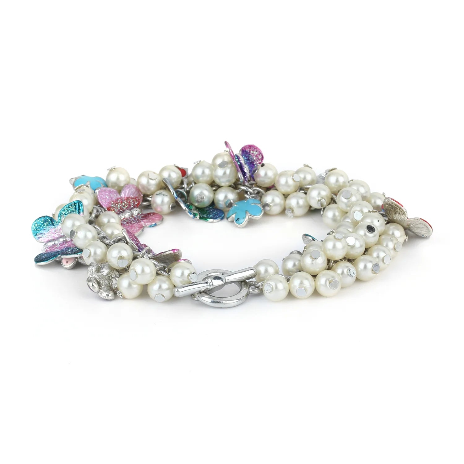 Pearl Butterfly Charm Bracelet