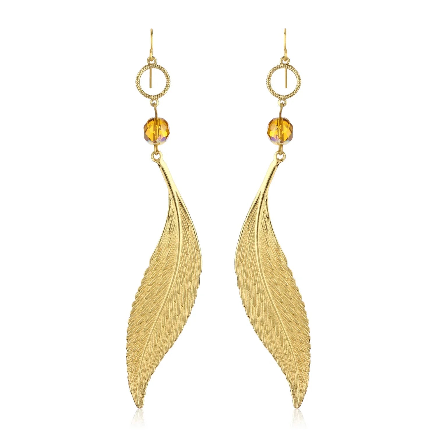 Gold Leaf Drop Earrings